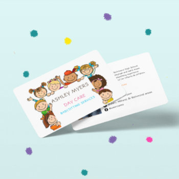 Cute Day Care Babysitting Profile & Photo Business Card by riverme at Zazzle