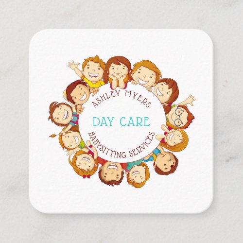 Cute Day Care Babysitting Profile  Photo Square Business Card
