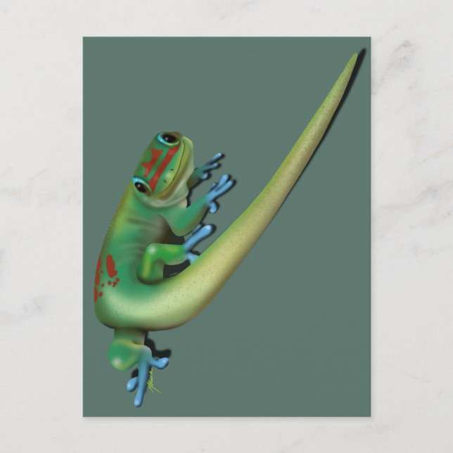 Cute Day Gecko ( the you talking to me? Look back) Postcard (Front)