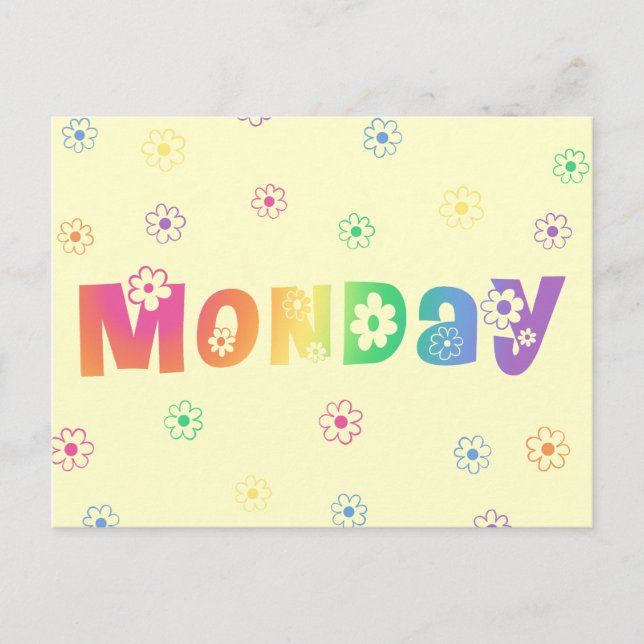 Cute Day Of The Week Monday Postcard (Front)
