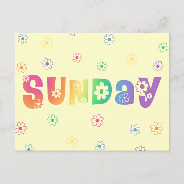 Cute Day Of The Week Sunday Postcard (Front)
