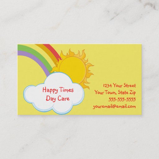 Customizable Cute Daycare Rainbow Business Cards