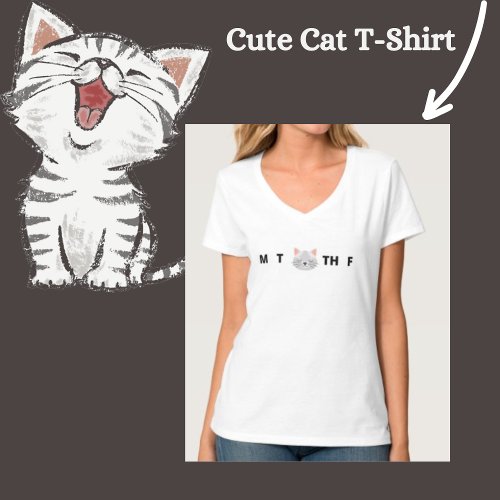 Cute Days of the Week Cat T_Shirt