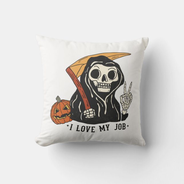 Cute Death Halloween   Throw Pillow (Front)