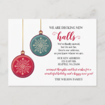 Cute Decking The New Halls Moving Announcement  Postcard