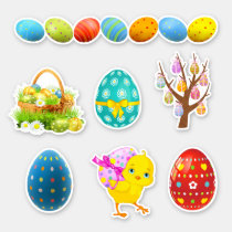 Cute Decorated Easter Egg Sticker