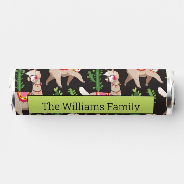 Cute Decorated Llamas Pattern Breath Savers® Mints (Front)