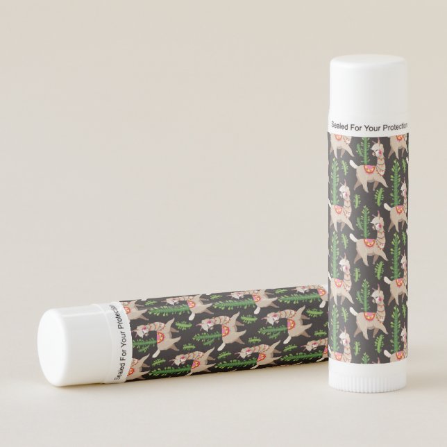 Cute Decorated Llamas Pattern Lip Balm (Front)