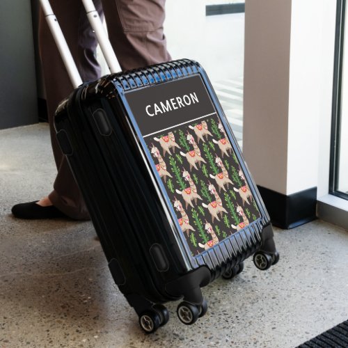Cute Decorated Llamas Pattern  Personalize Luggage