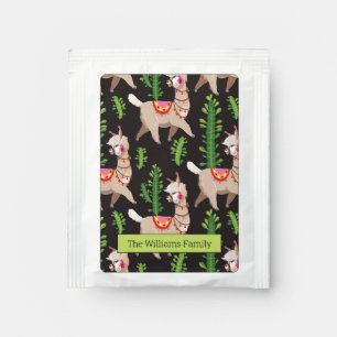 Cute Decorated Llamas Pattern Tea Bag Drink Mix