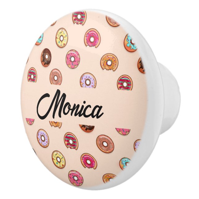Cute decorative donuts on pink ceramic knob (Right)