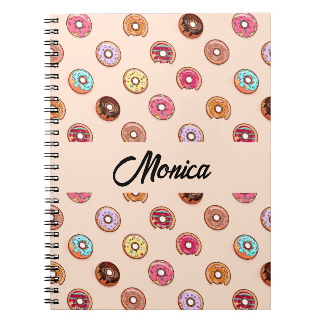 Cute decorative donuts on pink notebook (Front)