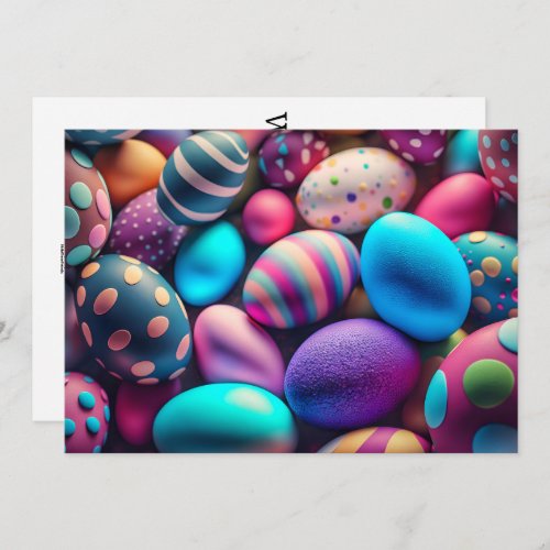 Cute Decorative Festive Easter Eggs Holiday Card