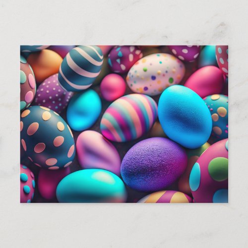 Cute Decorative Festive Easter Eggs Postcard