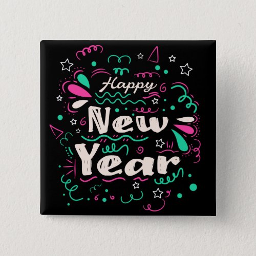 Cute Decorative Happy New Year 2023 Button