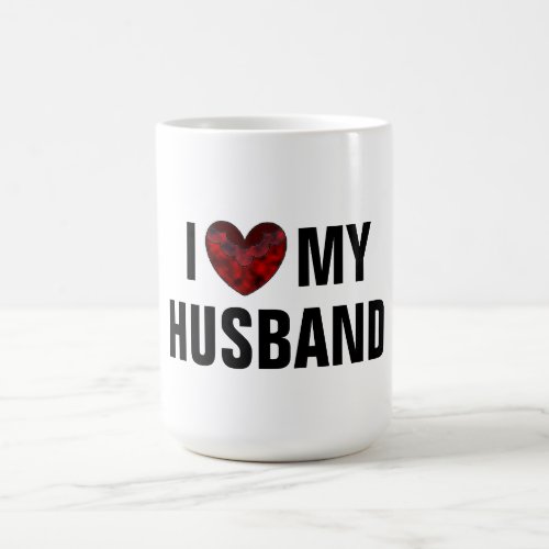 Cute Decorative Heart I love my husband Coffee Mug