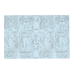Cute Decorative Medieval Blue Boys Cooks Placemat