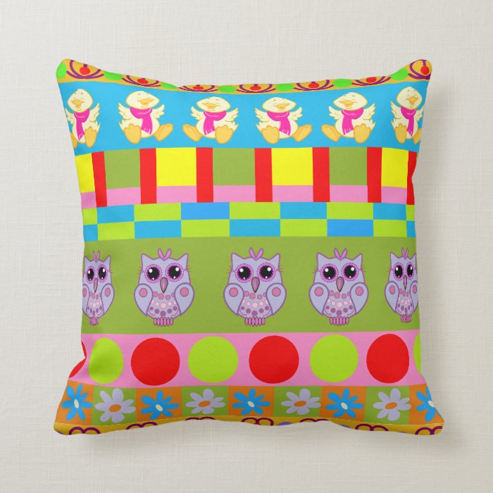 Cute decorative pillow with Owls etc.