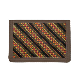 Cute decorative ukrainian floral patterns design tri-fold wallet