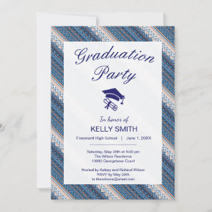 Cute decorative ukrainian pattern graduation party invitation