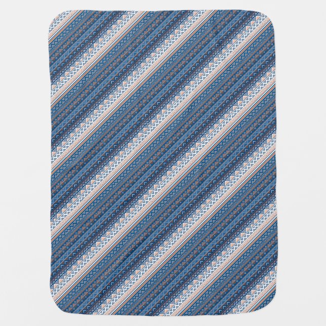 Cute decorative ukrainian patterns design baby blanket (Front)