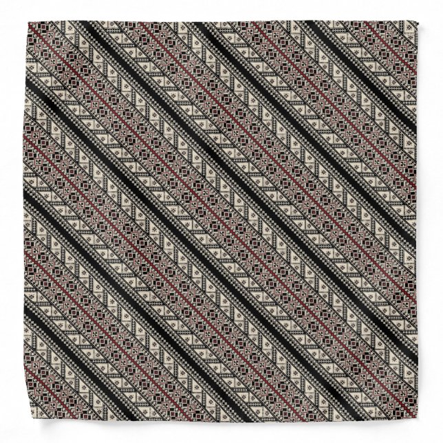 Cute decorative ukrainian patterns design bandana (Front)