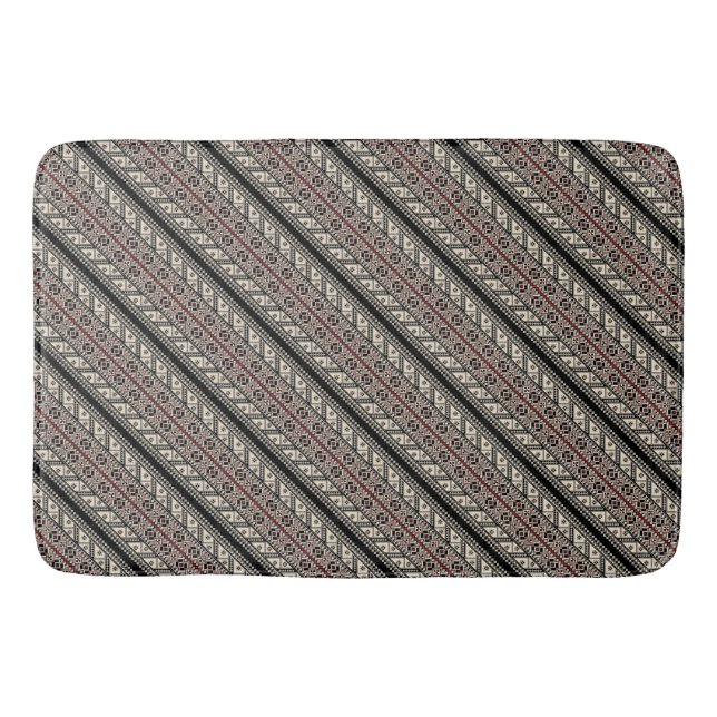 Cute decorative ukrainian patterns design bath mat (Front)