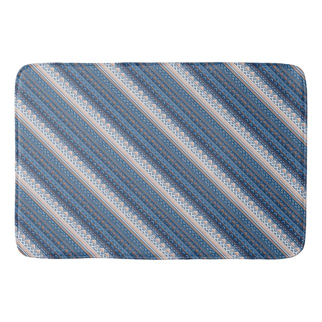 Cute decorative ukrainian patterns design bathroom mat (Front)