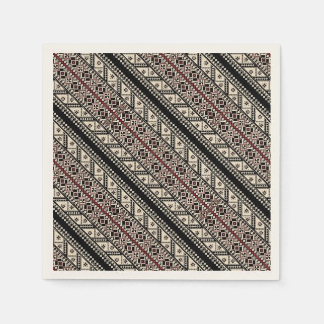 Cute decorative ukrainian patterns design paper napkins (Front)