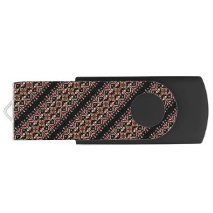 Cute decorative ukrainian stripes patterns flash drive