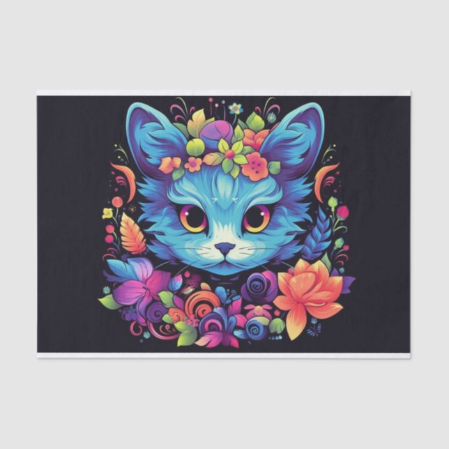 Cute Decoupage cat lovers Tissue Paper  (Front)