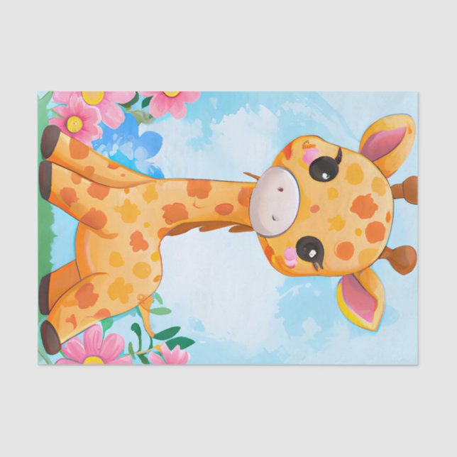 Cute Decoupage kids giraffe lovers  Tissue Paper (Front)