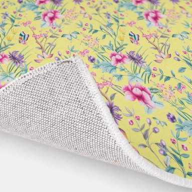 Cute Deep Blue Floral & Butterflies Pattern