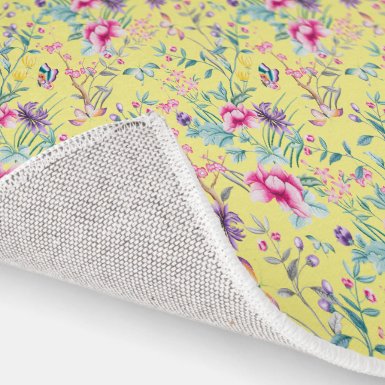 Cute Deep Blue Floral & Butterflies Pattern