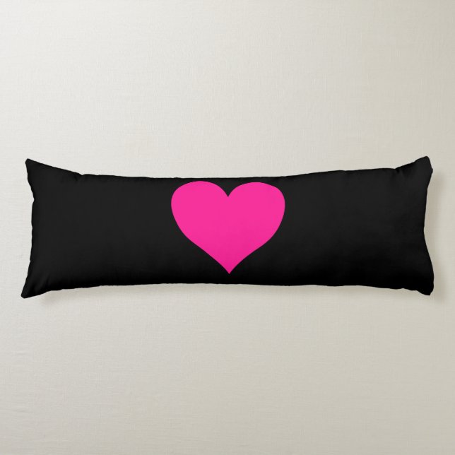 Cute Deep Pink Heart Body Pillow (Front)