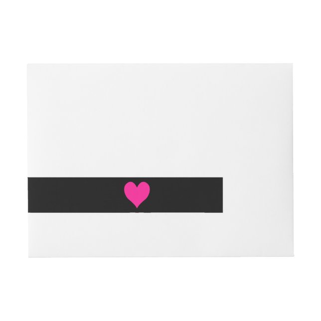 Cute Deep Pink Heart Wrap Around Address Label (Front)