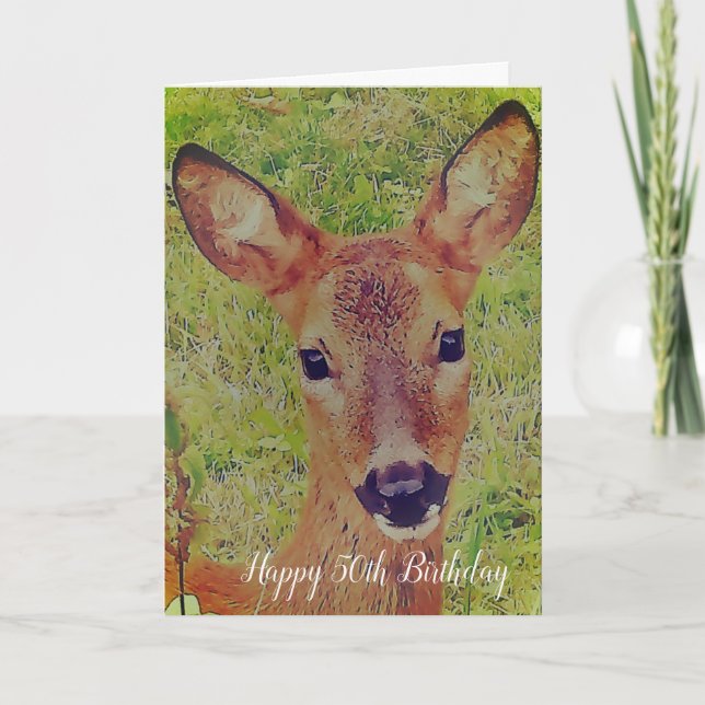 cute deer 50th birthday card (Front)