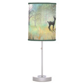 Cute Deer and Rabbit Fantasy Wildlife Art Table Lamp (Front)
