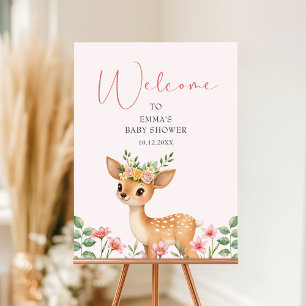 Cute Deer Baby Shower Baby Shower Welcome Foam Board