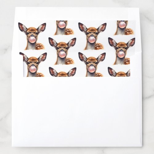 Cute Deer Blowing Bubbles Gum Fawn Envelope Liner