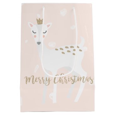 Cute Deer | Blush Pink | Christmas Gift Bag
