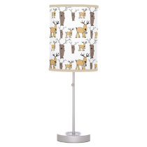 Cute Deer Buck Bull Elk Hand Drawn Baby Nursery Table Lamp