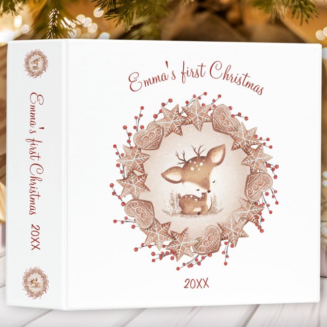 Cute Deer Christmas Baby Photo Album 3 Ring Binder (Cute Deer Christmas Baby Photo Album 3 Ring Binder)