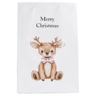 Cute Deer Christmas Medium Gift Bag