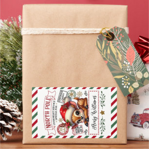 Cute Deer Christmas Special Delivery From Sant Rectangular Sticker