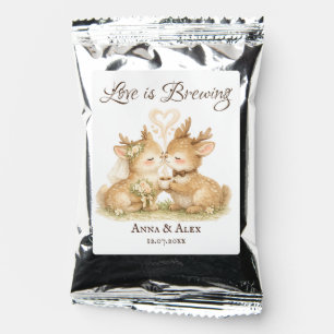 Cute Deer Couple Wedding Love Is Brewing Coffee Drink Mix