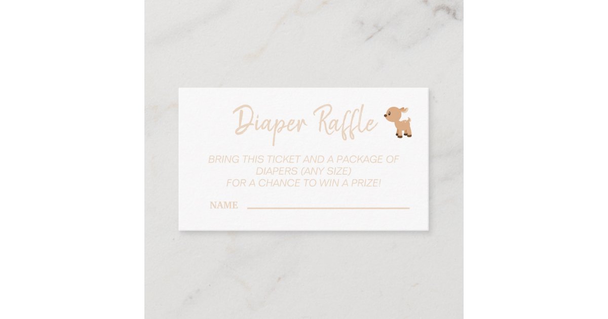 Cute Deer Diaper Raffle Baby Shower Game Enclosure Card | Zazzle