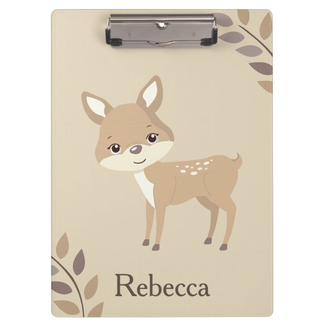 Cute Deer Fall Inspiration Clipboard (Front)