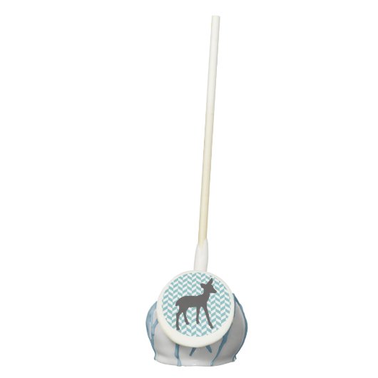 Cute deer fawn baby gender reveal chevron geometri cake pops (Front)