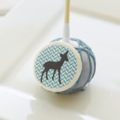 Cute deer fawn baby gender reveal chevron geometri cake pops (Front Insitu)